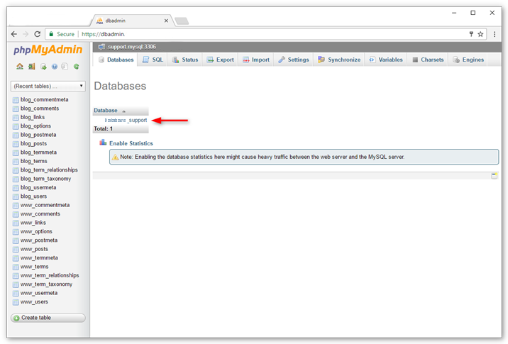 Tryk database
